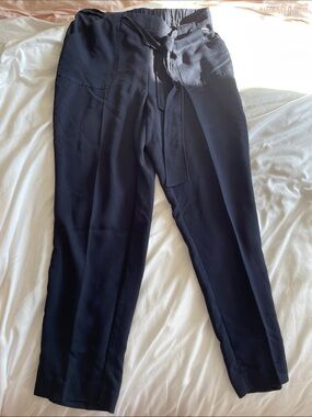 Nine West Navy Tie-Waist Dress Pants size  M medium